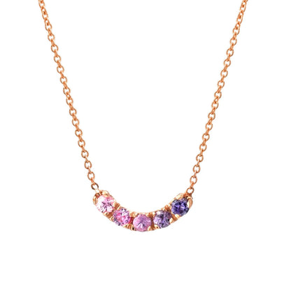 Pegasus Arc Ombré Sapphire Curve Necklace line + hue collaboration with NIXIN Jewelry