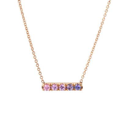 Pegasus Linea Ombré Sapphire Bar Necklace line + hue collaboration with NIXIN Jewelry