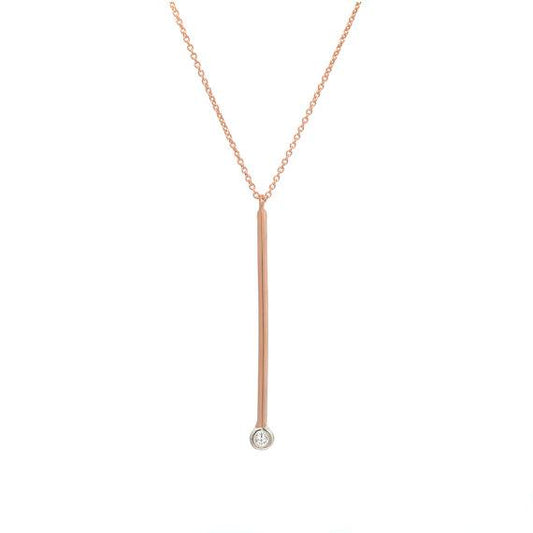 Pendulum Rose Gold Diamond Pendant Necklace