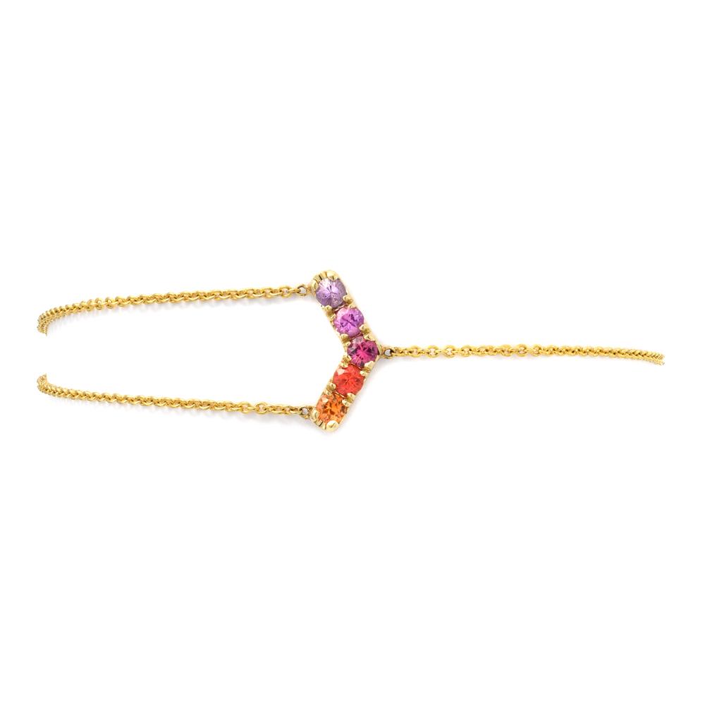 Riviera Chev Lariat Ombré Sapphire Bracelet line + hue collaboration with NIXIN Jewelry