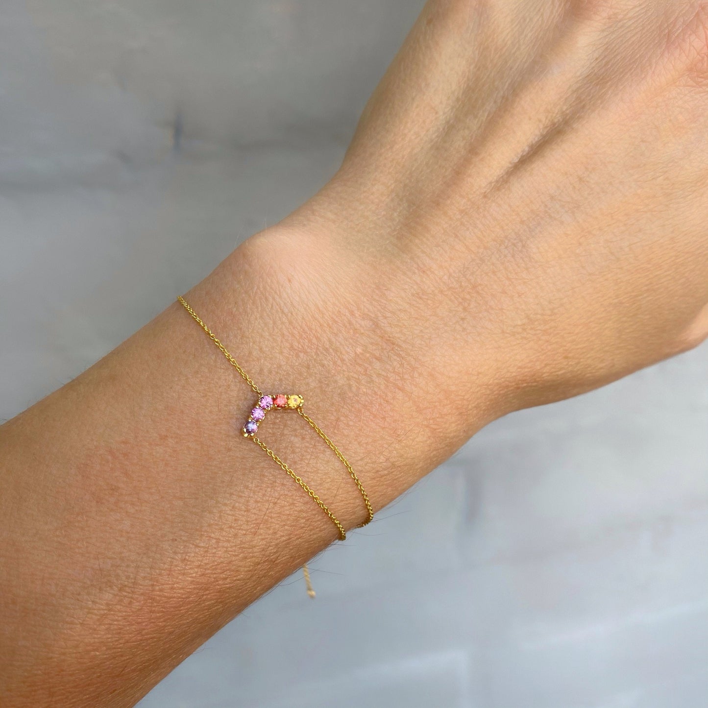Riviera Chev Lariat Ombré Sapphire Bracelet line + hue collaboration with NIXIN Jewelry