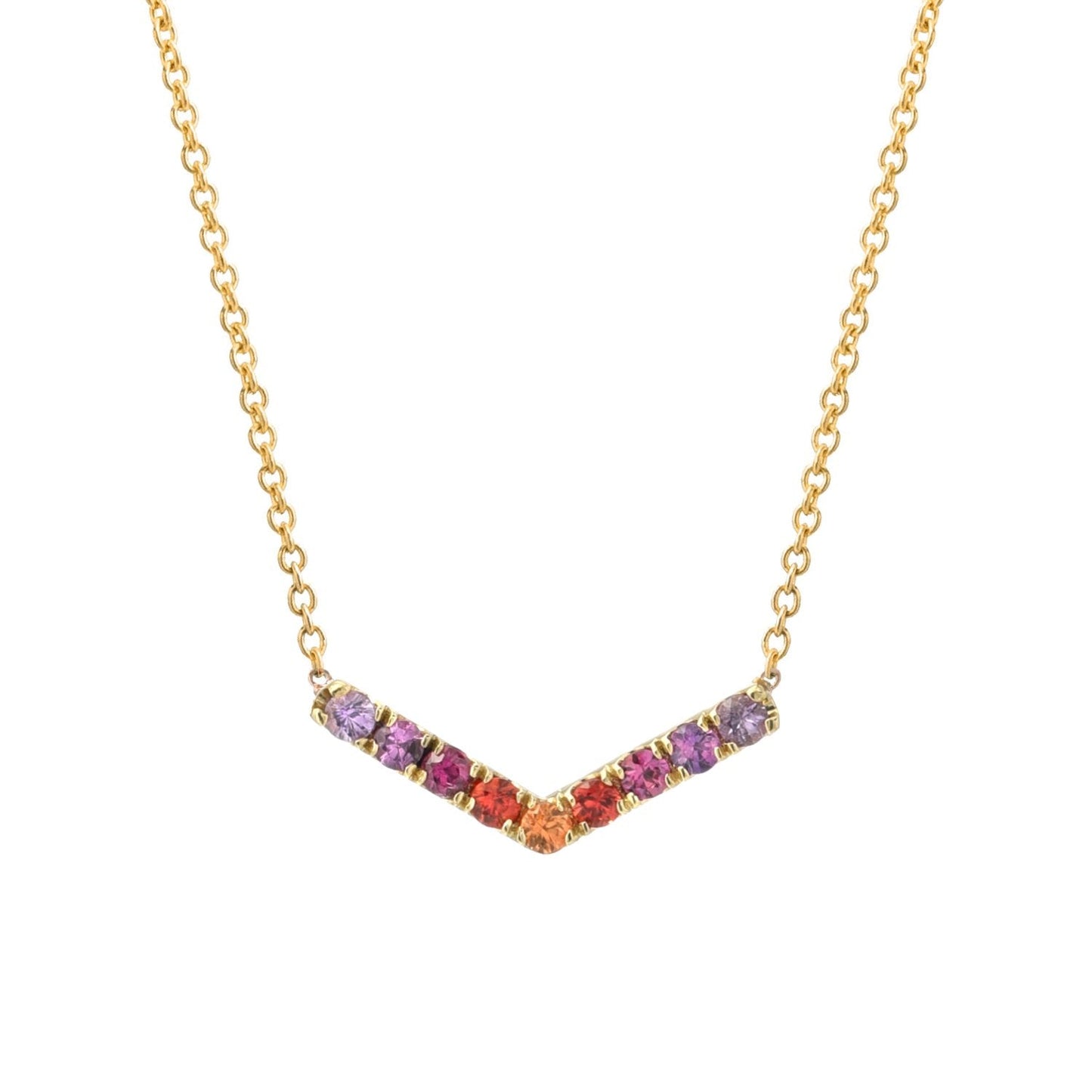 Riviera Grand Chev Ombré Sapphire Chevron Necklace line + hue collaboration with NIXIN Jewelry