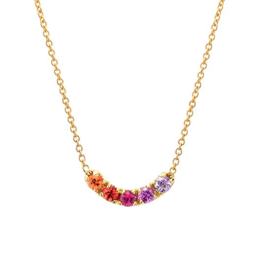Riviera Arc Ombré Sapphire Curve Necklace line + hue collaboration with NIXIN Jewelry