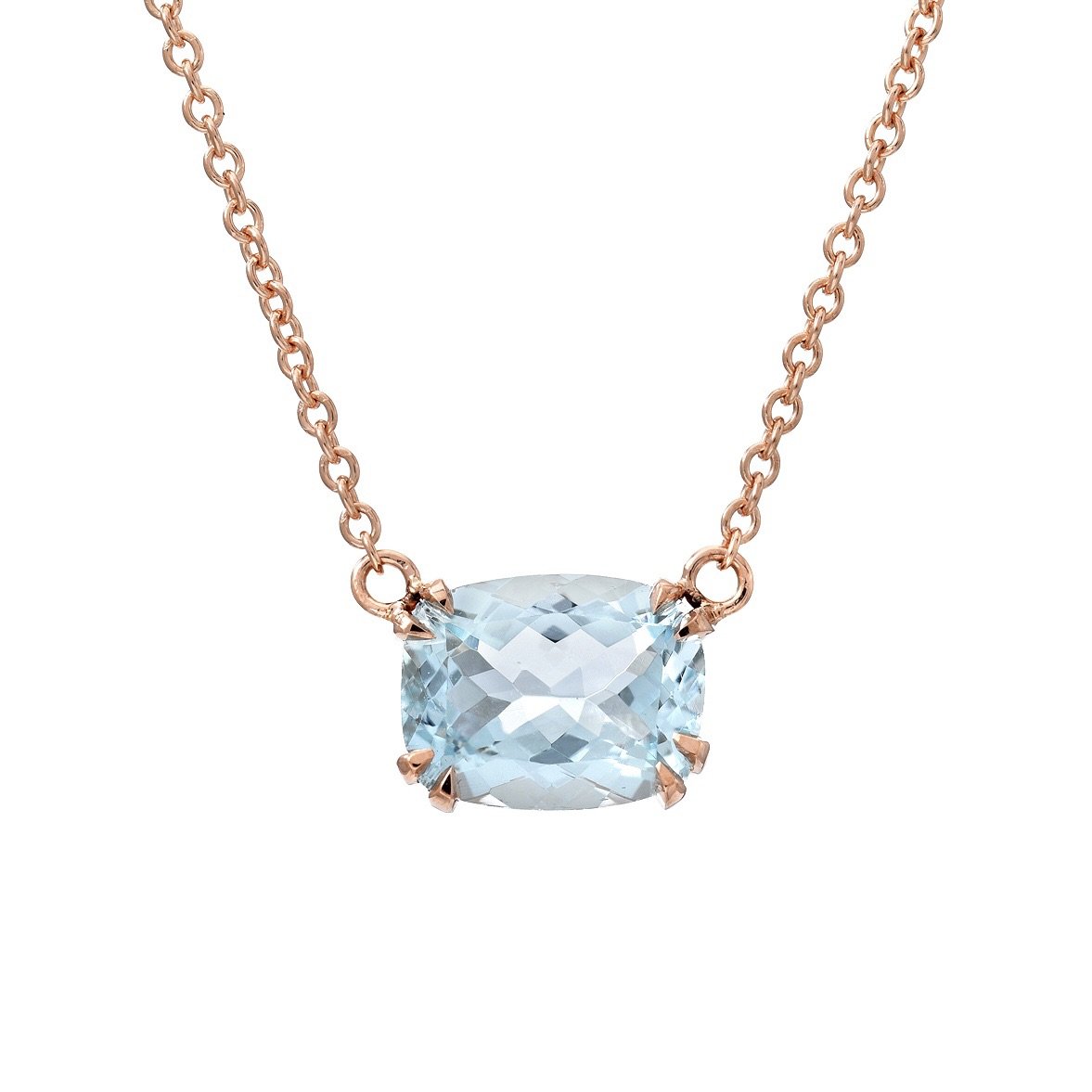 Rosewater Aquamarine Necklace in Gold-necklace-NIXIN-NIXIN