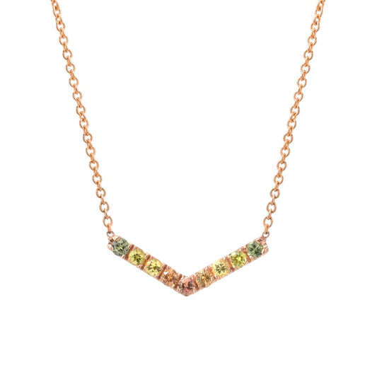Summer Melon Grand Chev Ombré Sapphire Chevron Necklace line + hue collaboration with NIXIN Jewelry