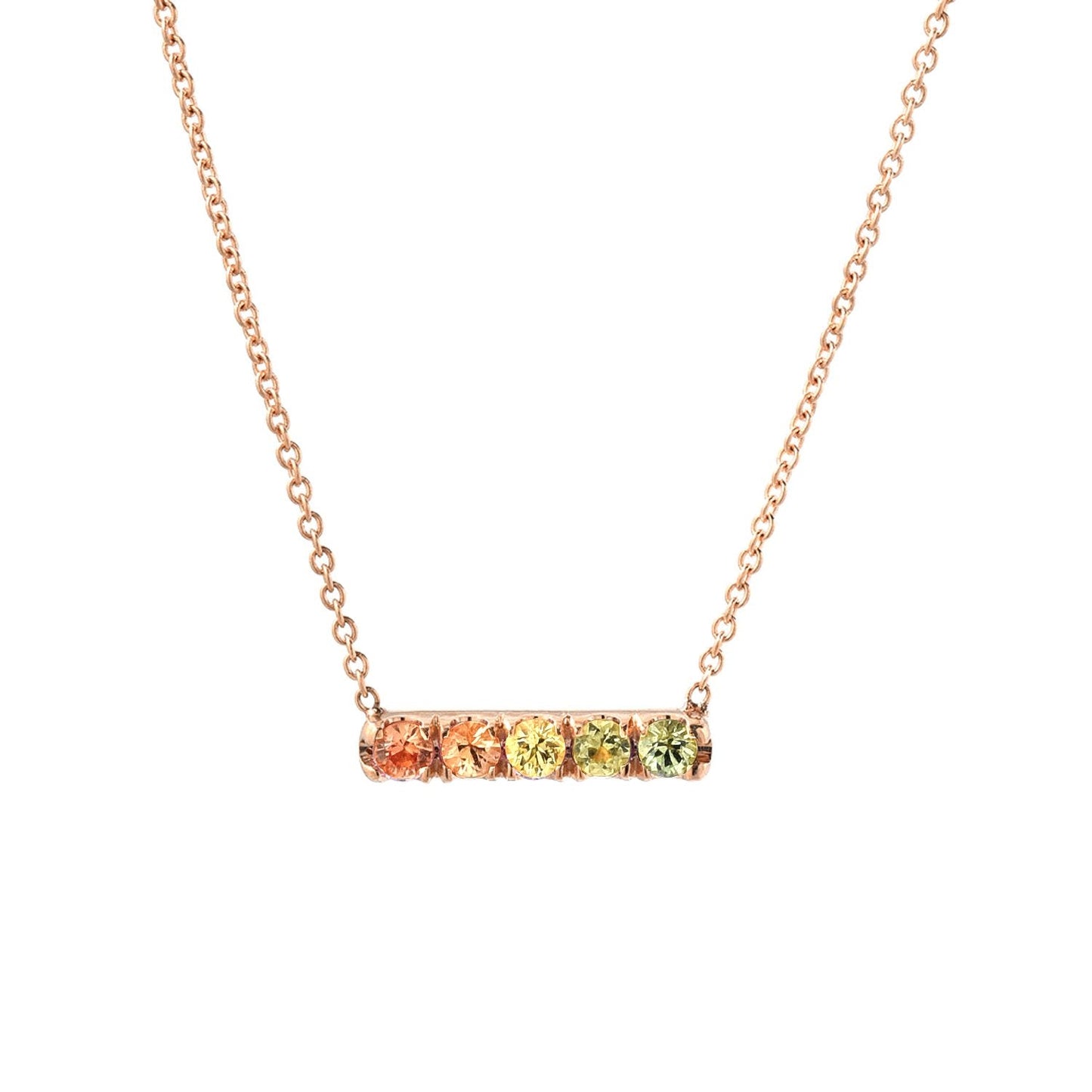 Summer Melon Linea Ombré Sapphire Bar Necklace line + hue collaboration with NIXIN Jewelry