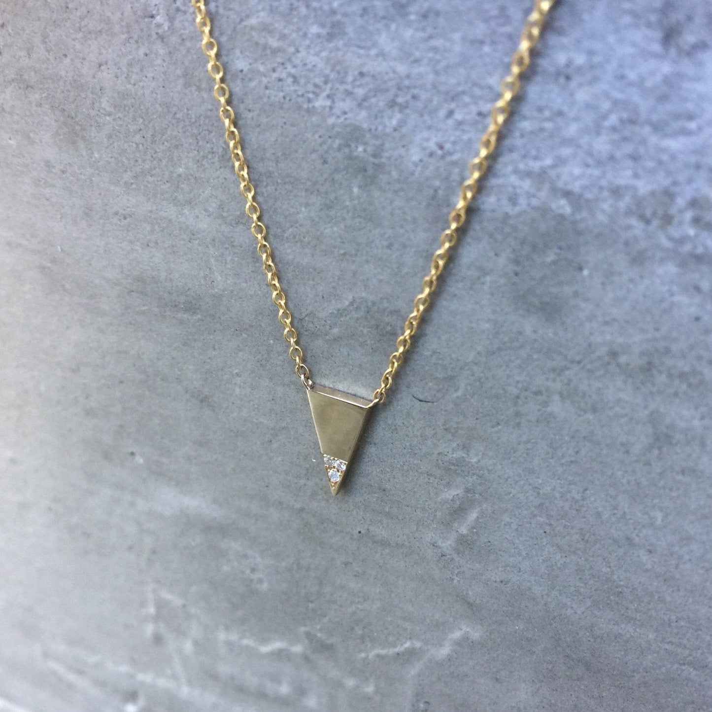 gold triangle necklace