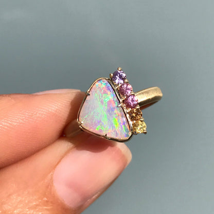 Color of My Dreams Opal and Ombre Sapphire Ring - Size 6.25-ring-NIXIN-6.25-NIXIN