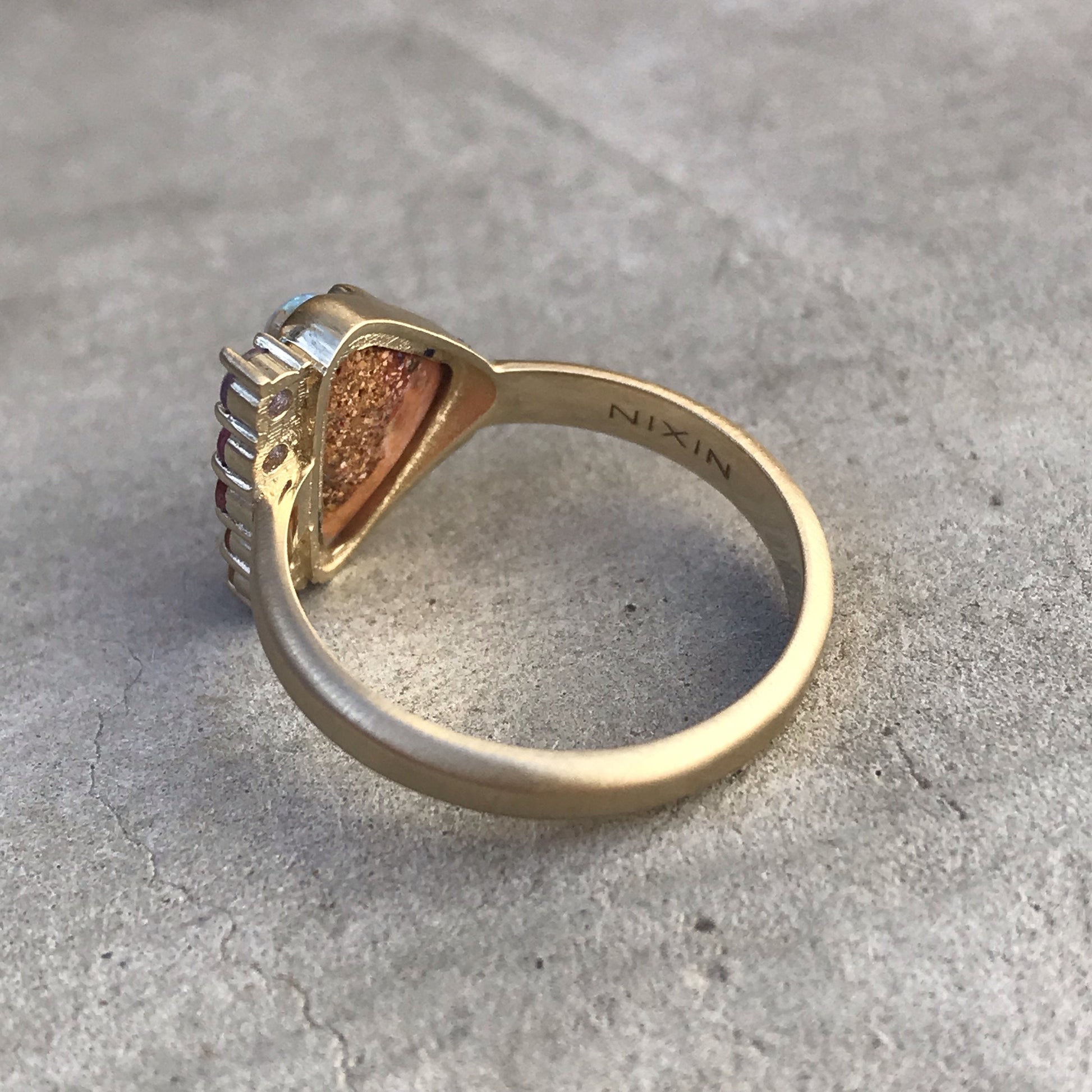 Color of My Dreams Opal and Ombre Sapphire Ring - Size 6.25-ring-NIXIN-6.25-NIXIN