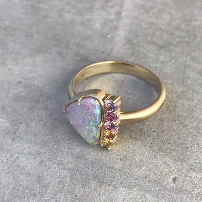 Color of My Dreams Opal and Ombre Sapphire Ring - Size 6.25-ring-NIXIN-6.25-NIXIN