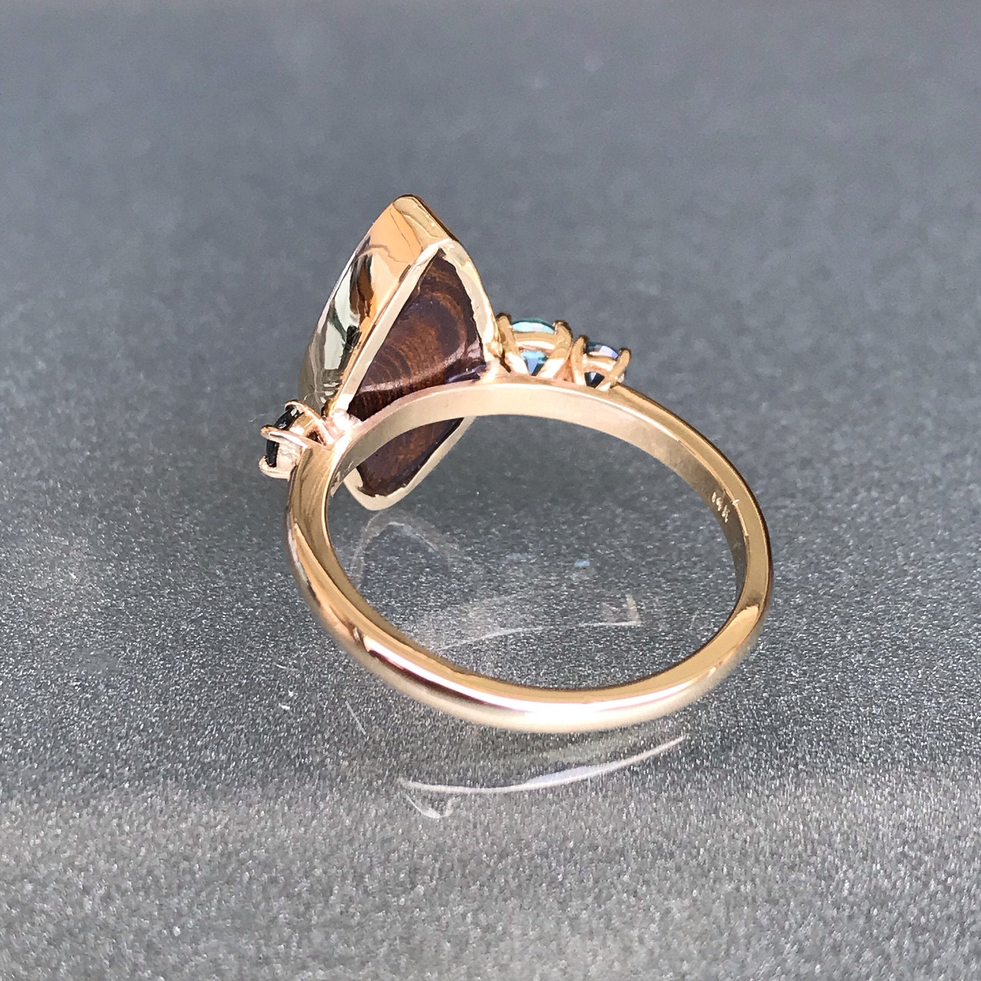 Adrift Tourmaline and Opal Gold Ring by NIXIN Jewelry