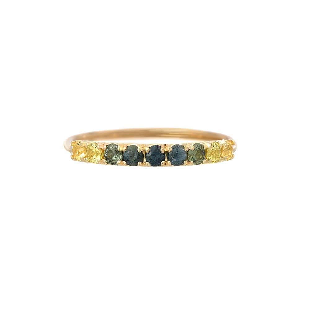 Agave Double Linea Ombré Sapphire Bar Ring line + hue collaboration with NIXIN Jewelry