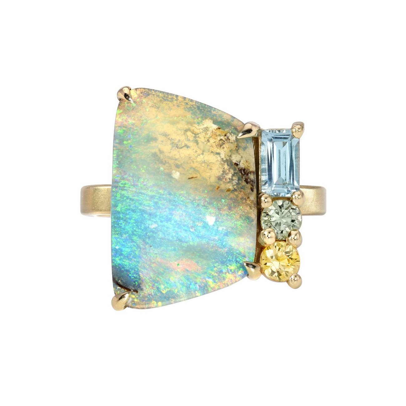 blue green opal ring