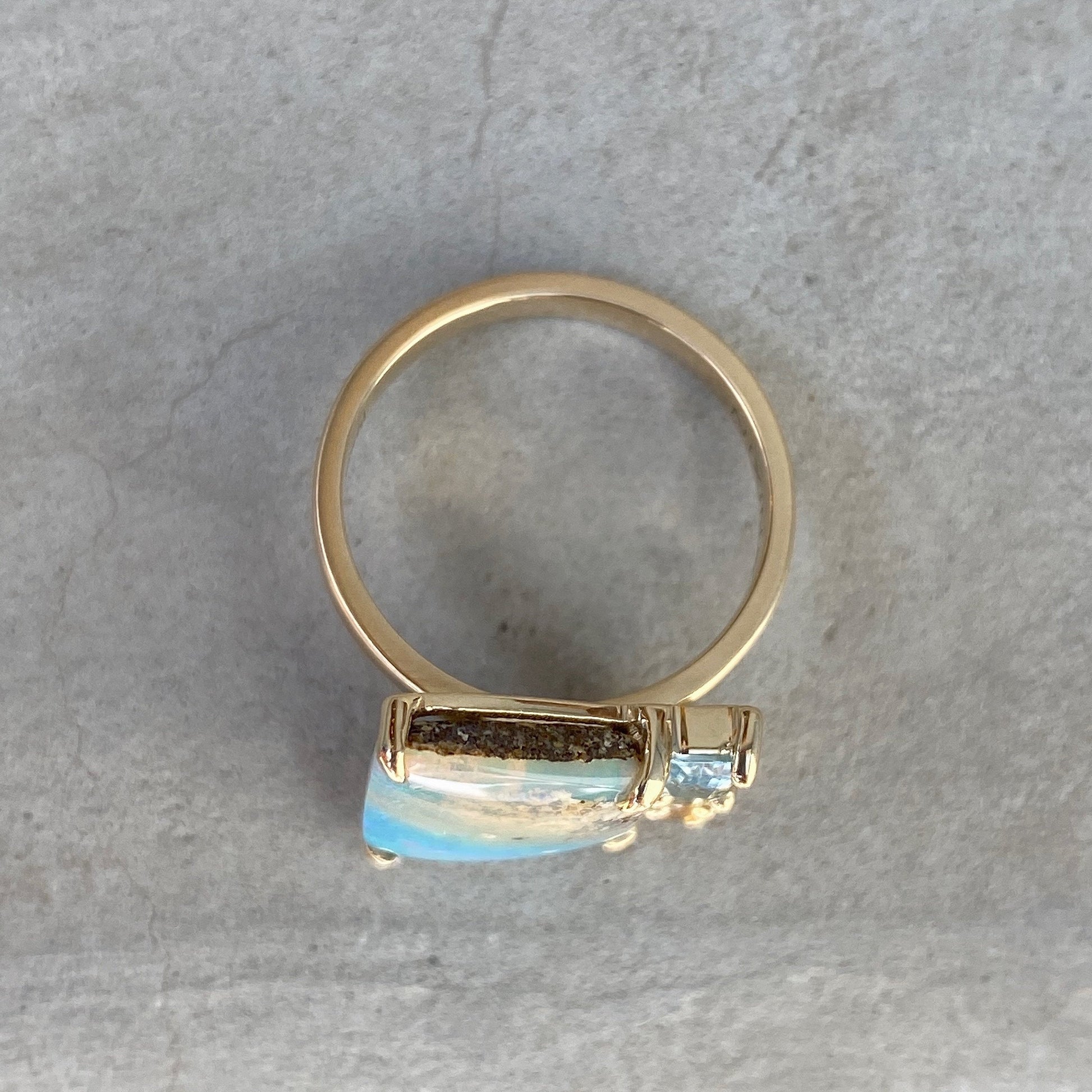 blue green opal ring