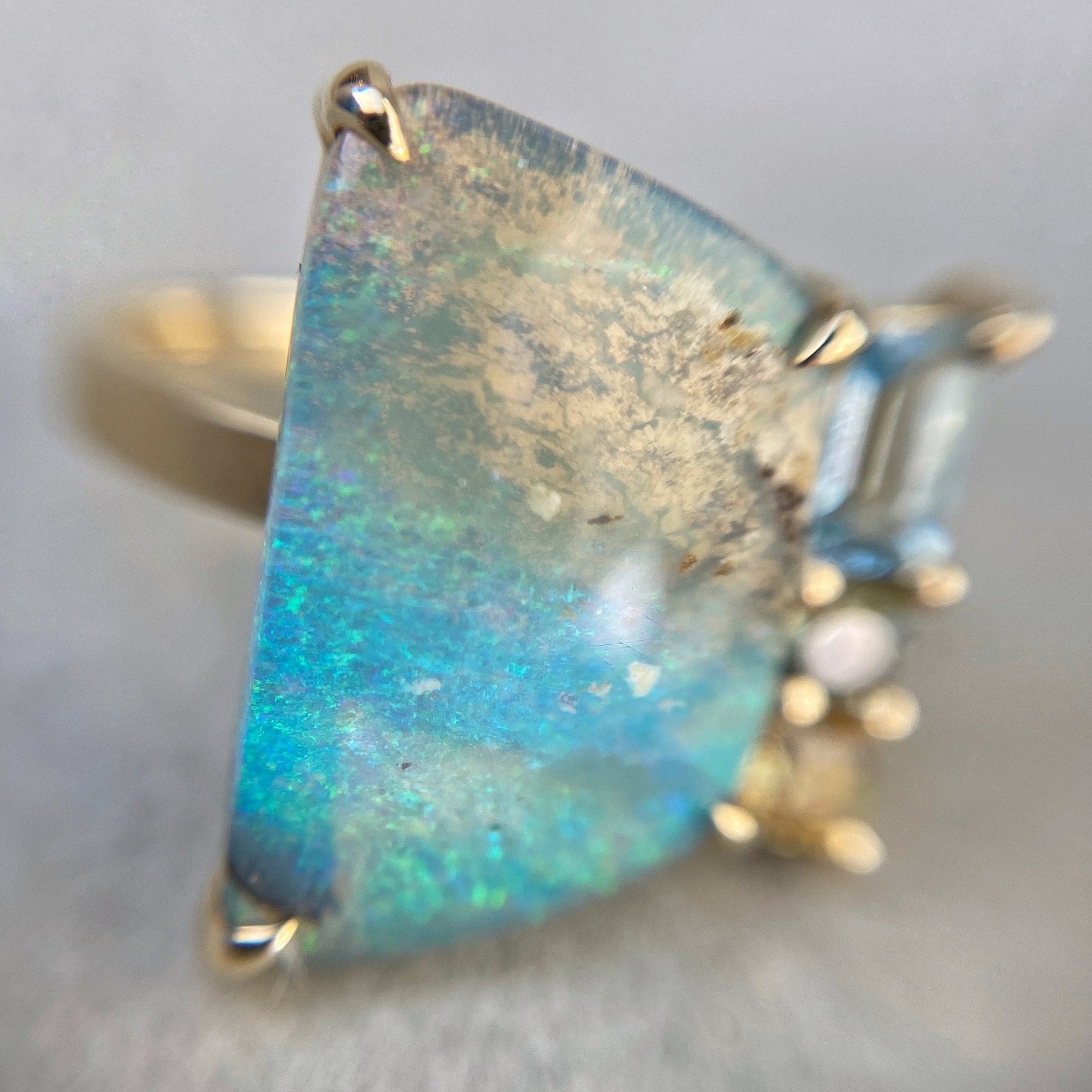 blue green opal ring