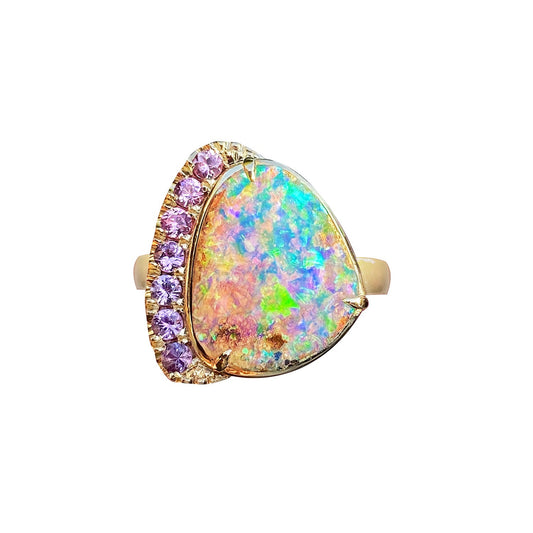 ring Calliope Sapphire and Boulder Opal Ring
