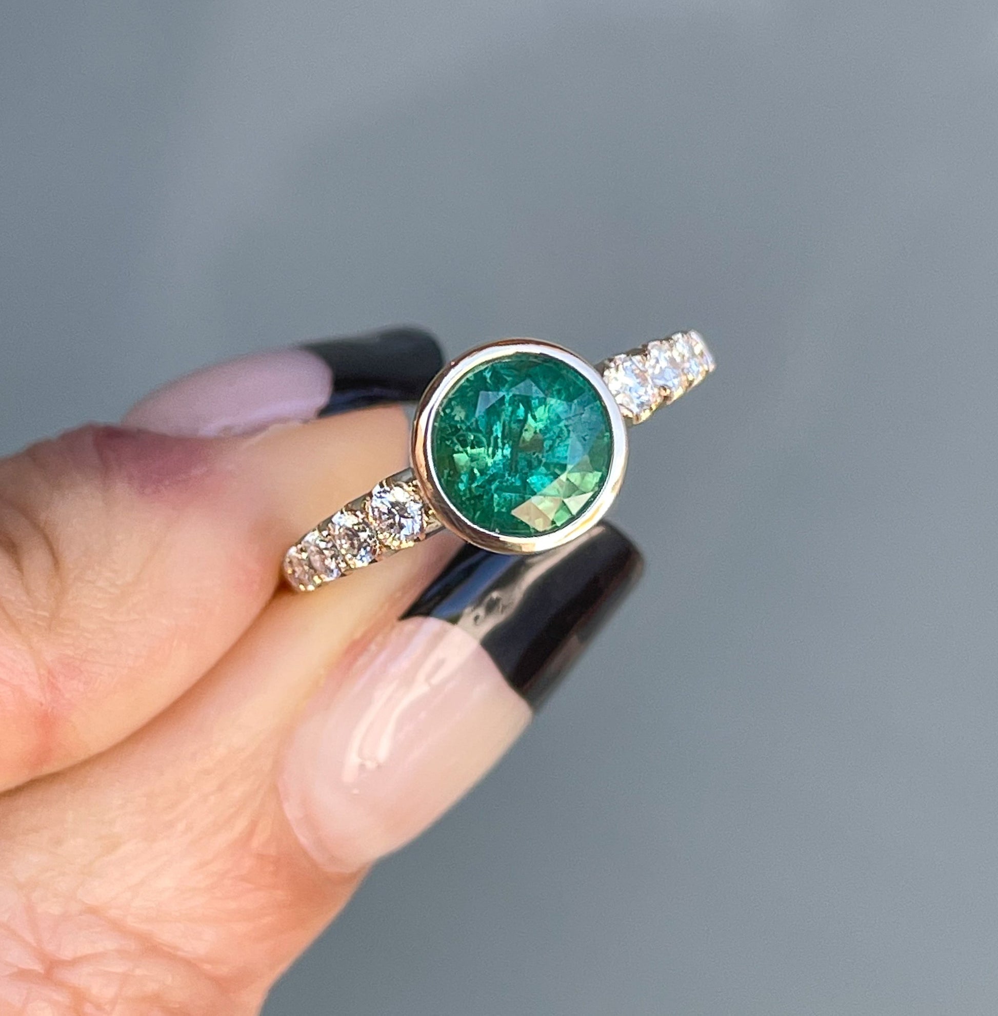 ring Denouement Emerald and Diamond Ring
