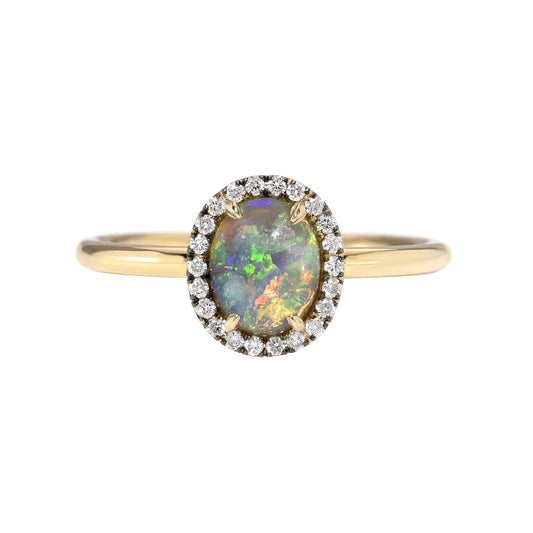 Desert Bloom Oval Opal and Diamond Ring by NIXIN Jewelry