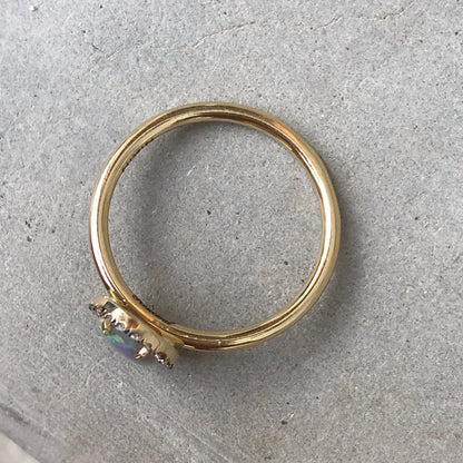 Desert Bloom Oval Opal and Diamond Ring by NIXIN Jewelry