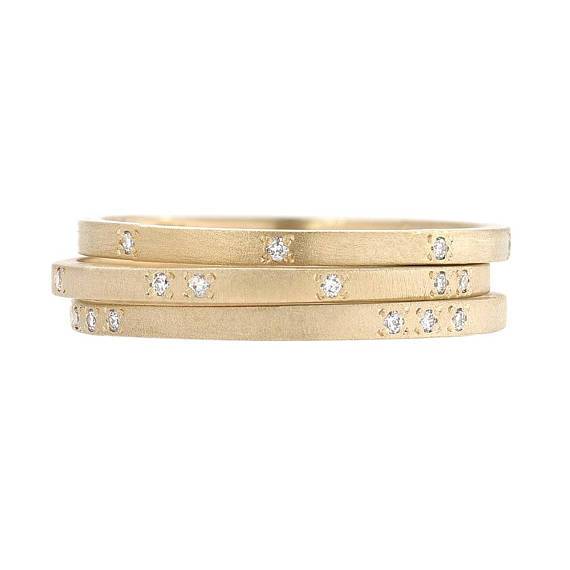 Diamond Bando Ring - Size 6.5 (Sapphire and Ruby also in stock)-ring-NIXIN-1x1 Diamond-14k Yellow Gold - Satin Finish-6.5-NIXIN