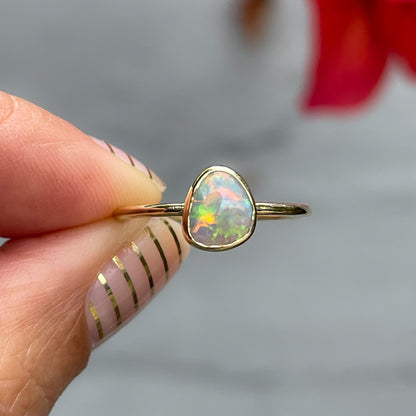 Crystal opal ring in 14k gold by NIXIN Jewelry