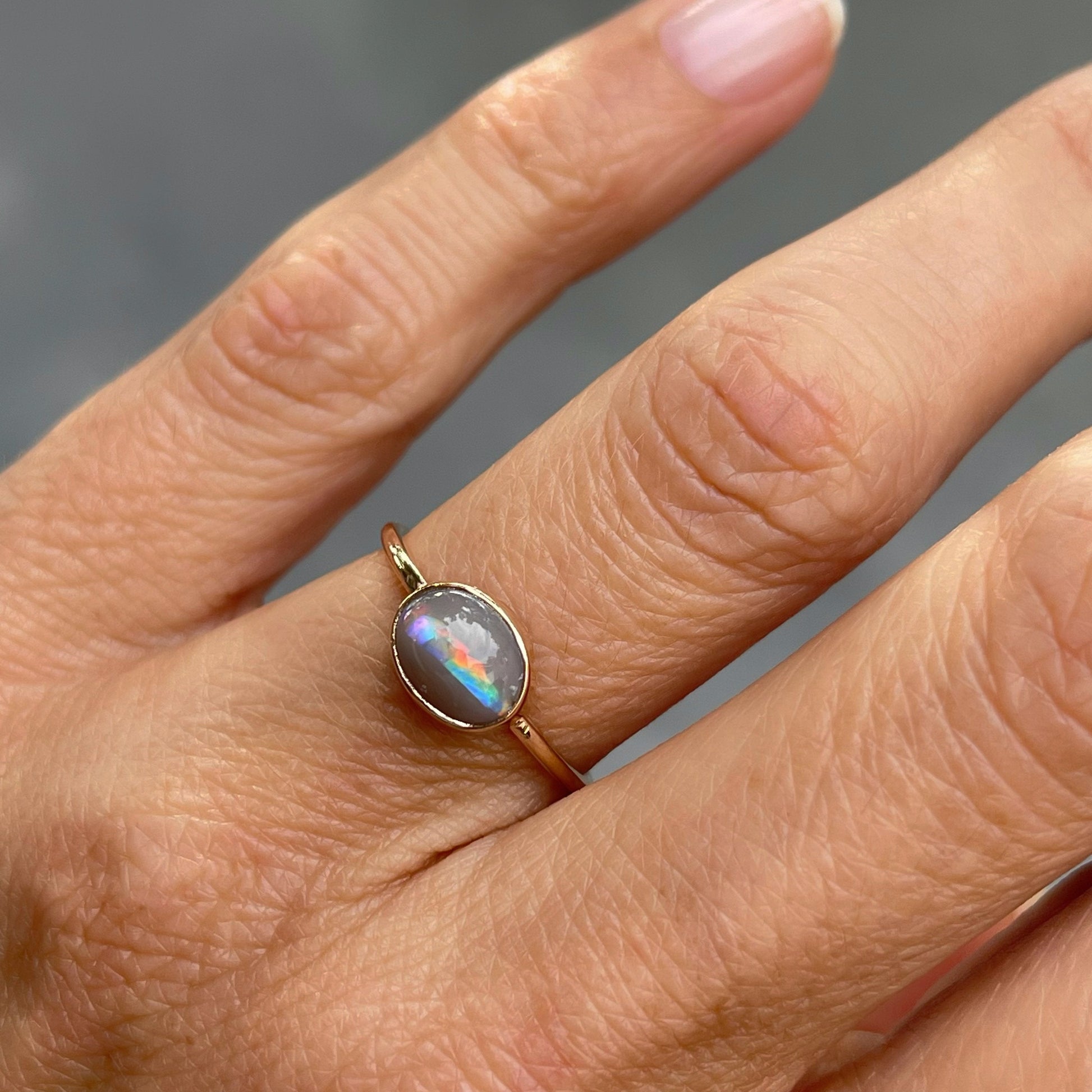 Rainbow opal ring by NIXIN Jewelry