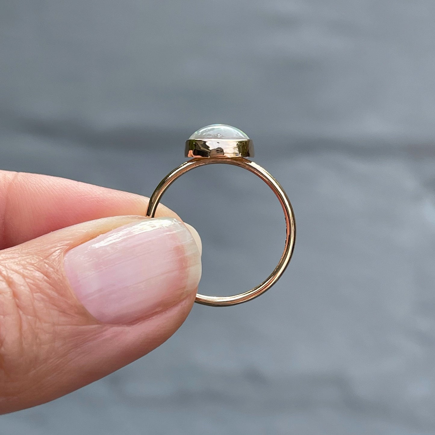 Side view of Lighting Ridge Opal Ring by NIXIN Jewelry