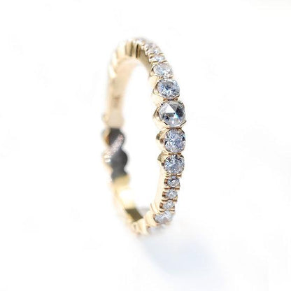 Fleur Gold White Diamond Ring-ring-NIXIN-NIXIN