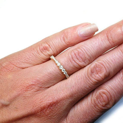 Fleur Gold White Diamond Ring-ring-NIXIN-NIXIN