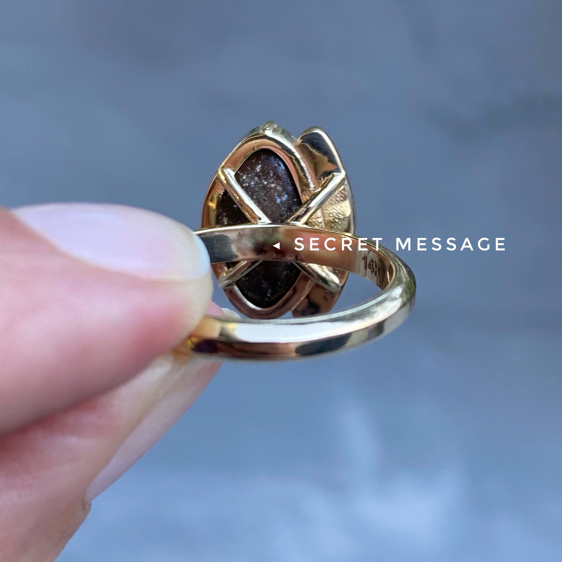 Illuminations Lavender Boulder Opal and Sapphire Gold Ring by NIXIN Jewelry