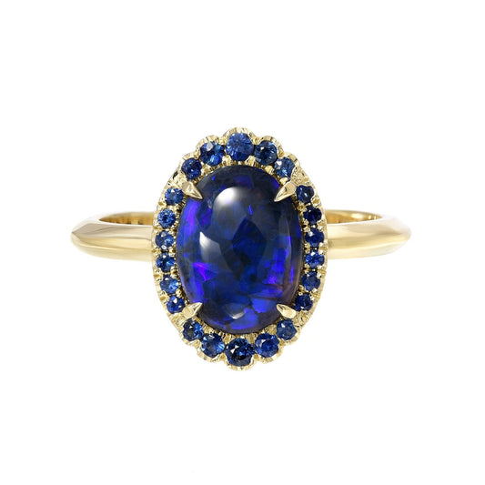 Midnight Phantom Cobalt Blue Opal Gold Ring-ring-NIXIN-5-NIXIN
