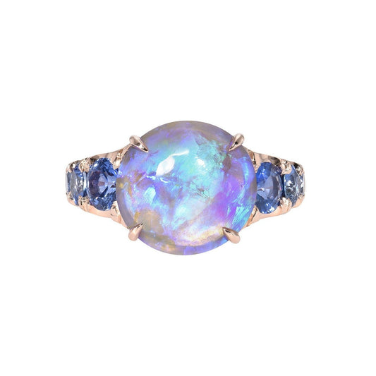 ring Ode to Violet Sapphire and Opal Ring