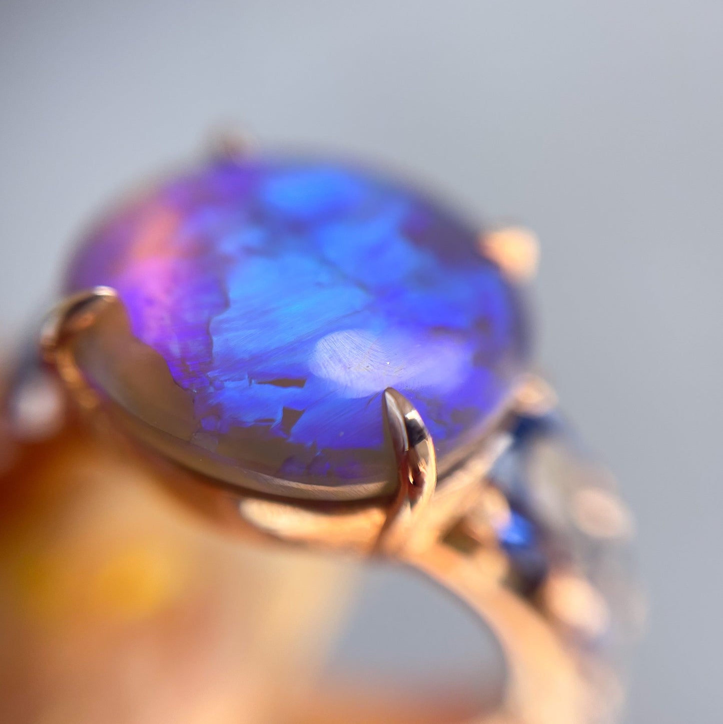ring Ode to Violet Sapphire and Opal Ring