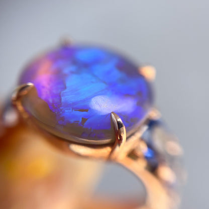 ring Ode to Violet Sapphire and Opal Ring