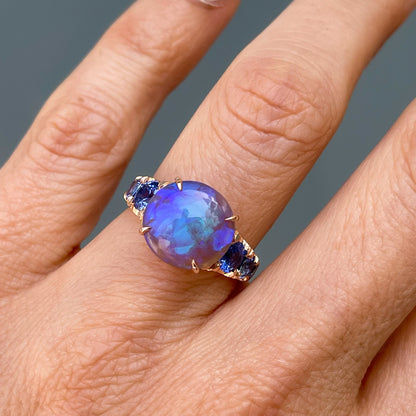 ring Ode to Violet Sapphire and Opal Ring