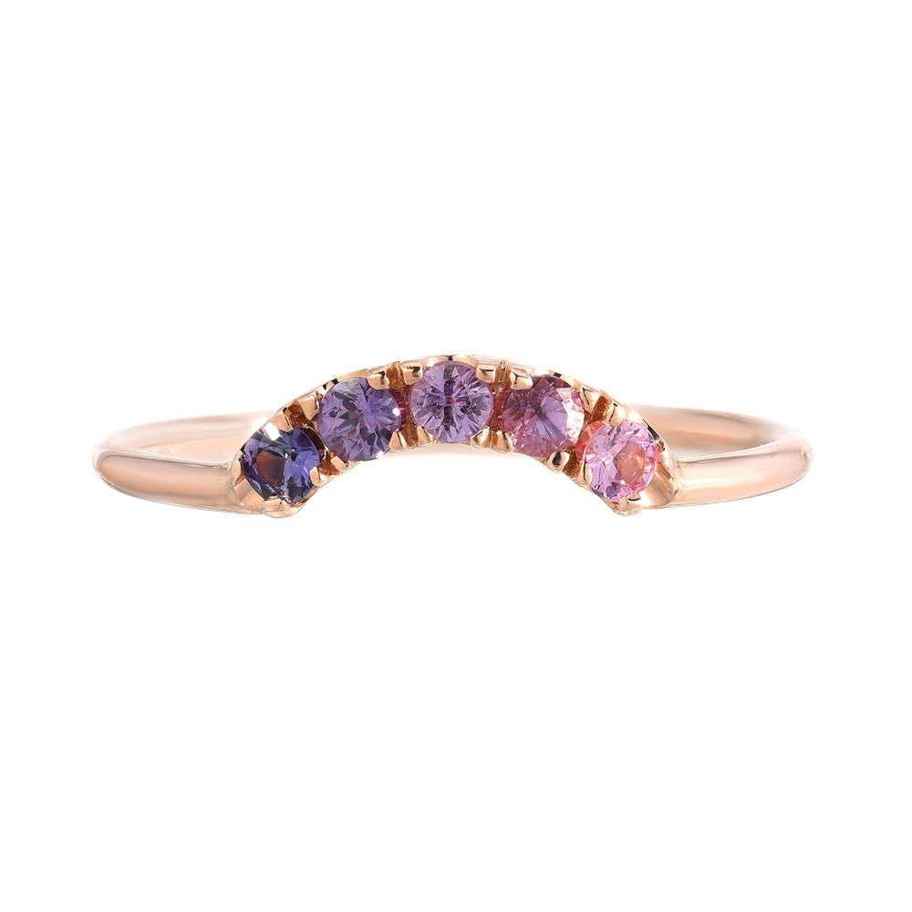 Pegasus Arc Ombré Sapphire Curve Ring line + hue collaboration with NIXIN Jewelry
