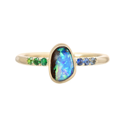 Primavera Ombre Opal Gold Ring-ring-NIXIN-Polish Finish-4.75-NIXIN