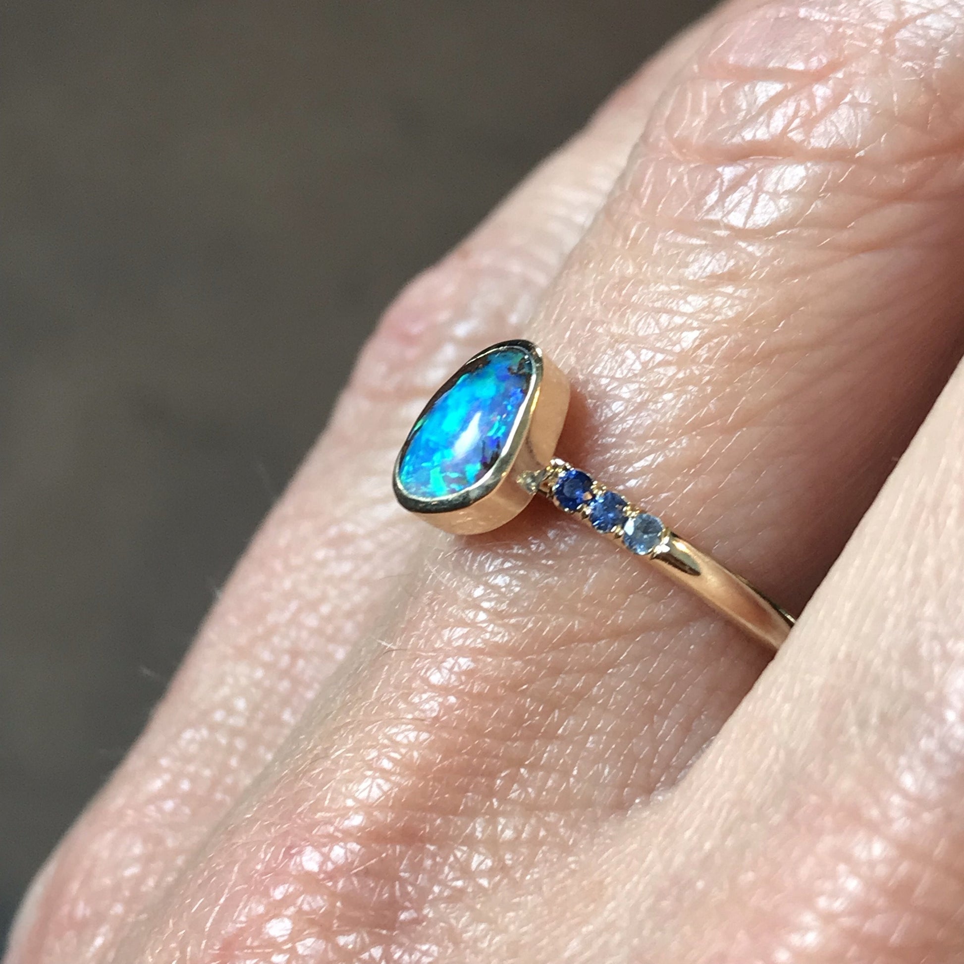 Primavera Ombre Opal Gold Ring-ring-NIXIN-Polish Finish-4.75-NIXIN