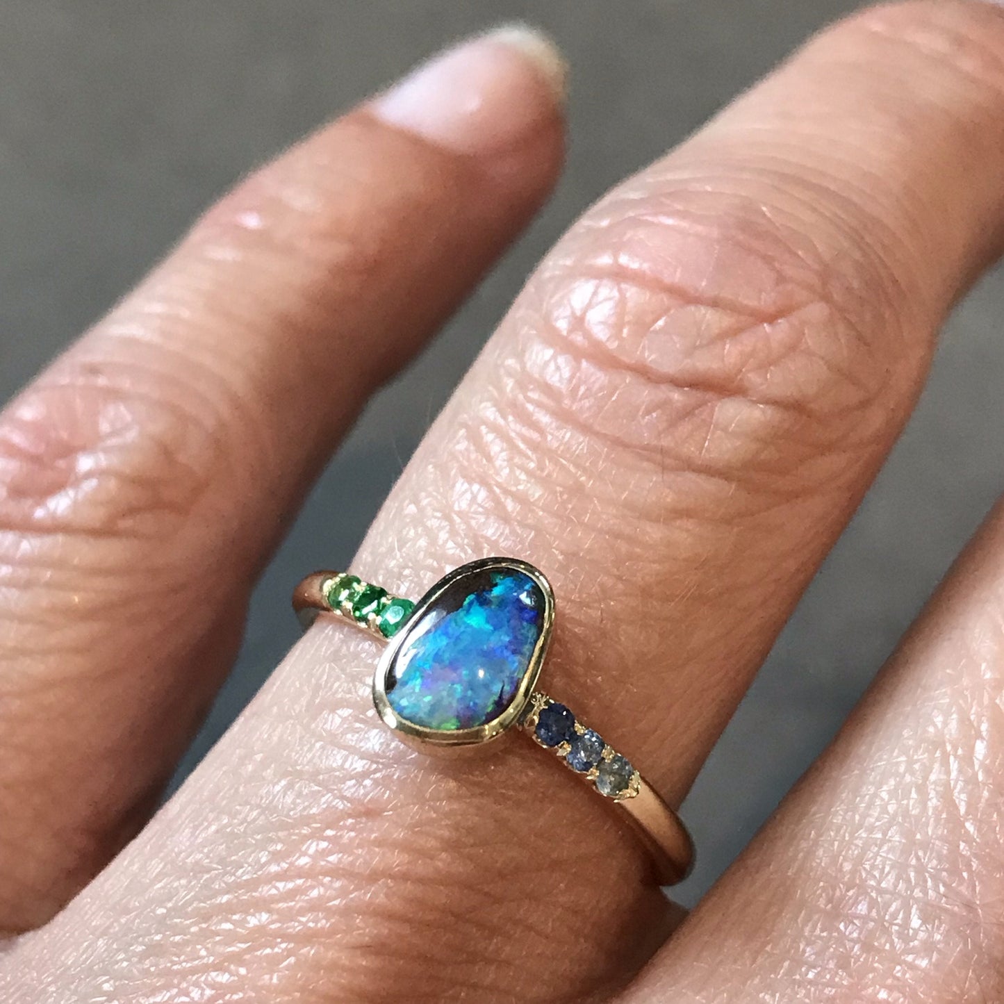 Primavera Ombre Opal Gold Ring-ring-NIXIN-Polish Finish-4.75-NIXIN