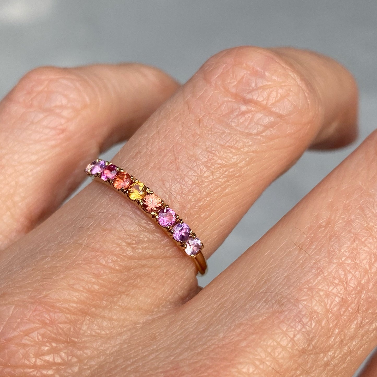 Riviera Double Linea Ombré Sapphire Bar Ring line + hue collaboration with NIXIN Jewelry