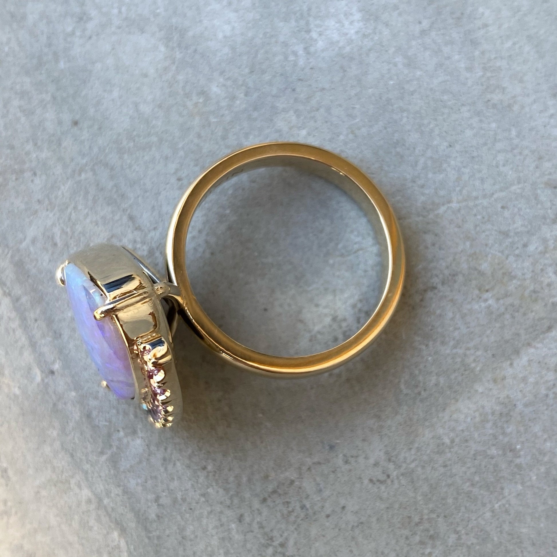Serendipity Lavender Boulder Opal Gold Ring by NIXIN Jewelry