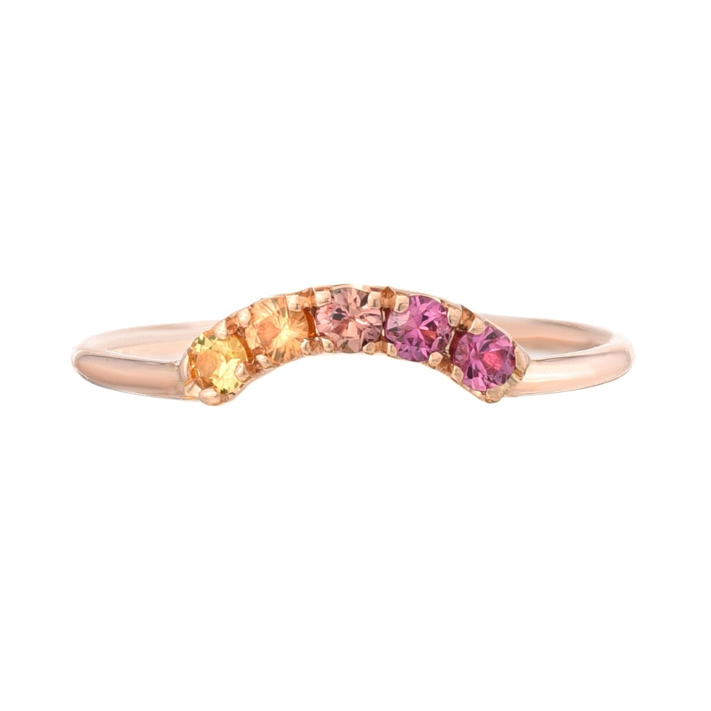 Sunset Arc Ombré Sapphire Curve Ring line + hue collaboration with NIXIN Jewelry