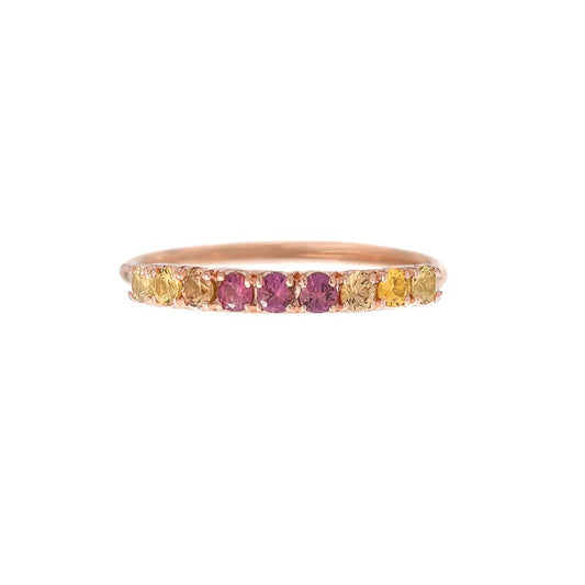 Sunset Double Linea Ombré Sapphire Bar Ring line + hue collaboration with NIXIN Jewelry