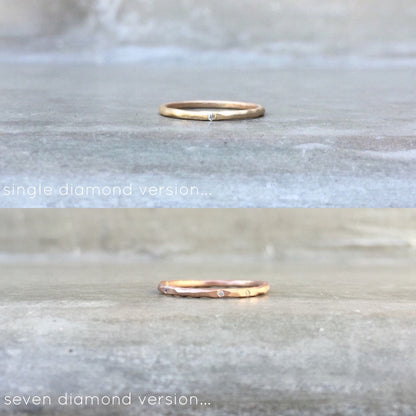 hammered organic gold ring