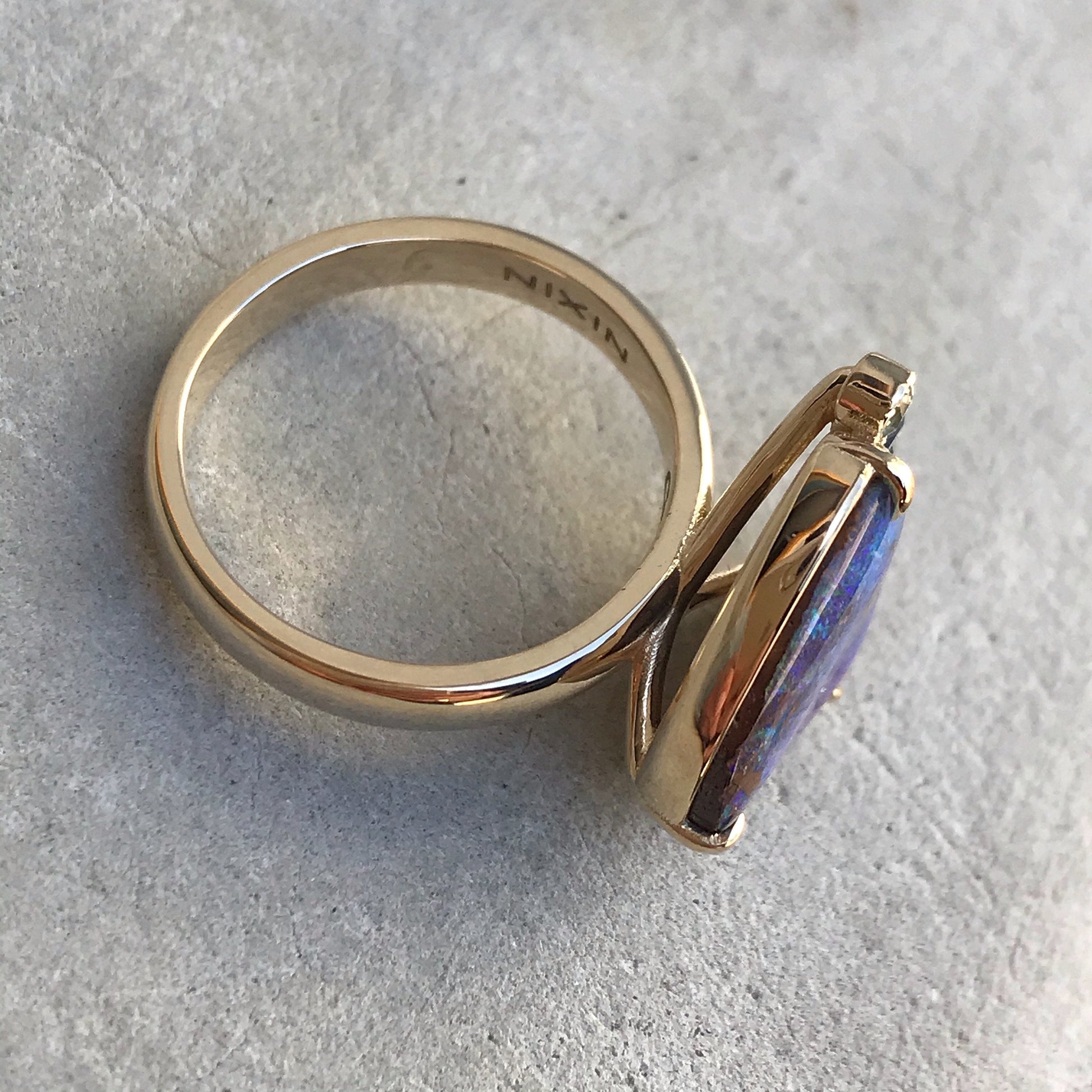 boulder opal ring