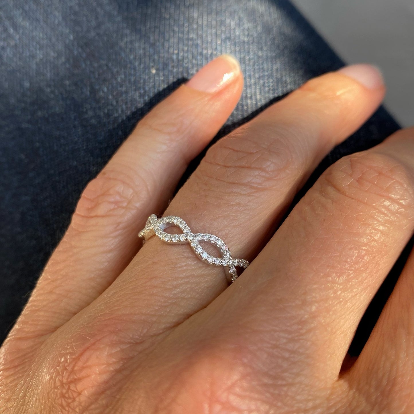 Woven Diamond Eternity Band by NIXIN Jewelry