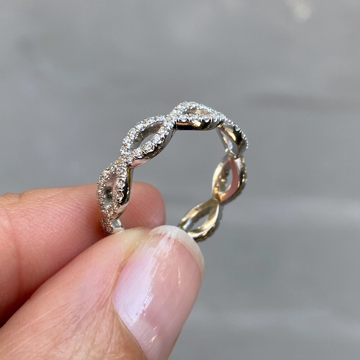 Woven Diamond Eternity Band by NIXIN Jewelry